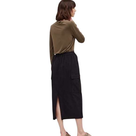 851:  GRADE & GATHER NWT CARGO TWILL SKIRT FADED BLACK - Picture 2 of 5